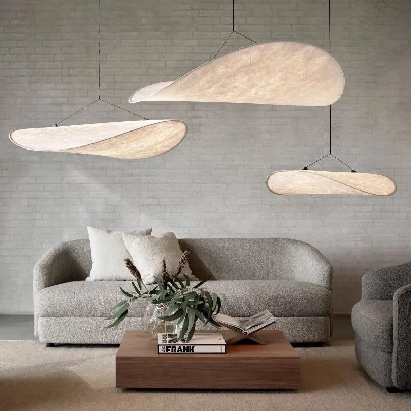 DecorBites™ Japanese Style Non-Woven Chandelier - Modern Wabi Sabi Design for Living Room Bedroom.