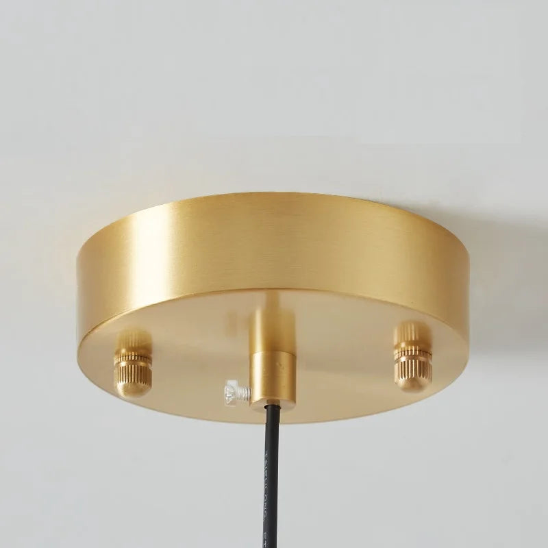 DecorBites™ Copper Bauhaus LED Pendant Light - Orange Glass Fixture for Home Indoor Lighting