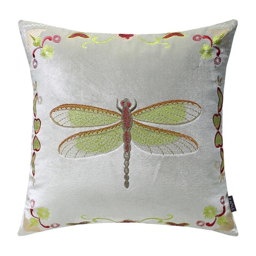 DecorBites™ Bee Embroidery Cushion Cover - Exquisite Animal Design for Sofa Decor