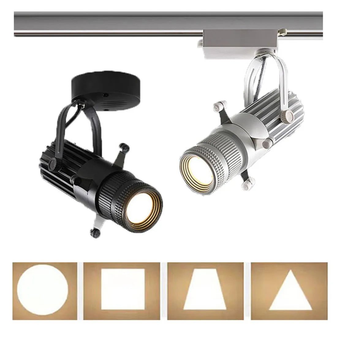 DecorBites™ Adjustable LED Track Spotlights for Art Gallery Church Museum, Square Shape