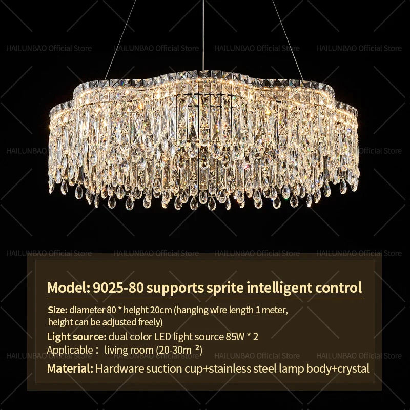 DecorBites™ Crystal Chandelier Modern Luxury Light for Living Room, Dining, Bedroom - 2024 New