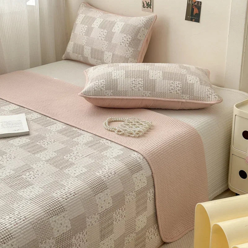 DecorBites™ Double-Sided Cotton Bed Cover Quilted Tatami Mat, Soft & Anti-Slip Mattress