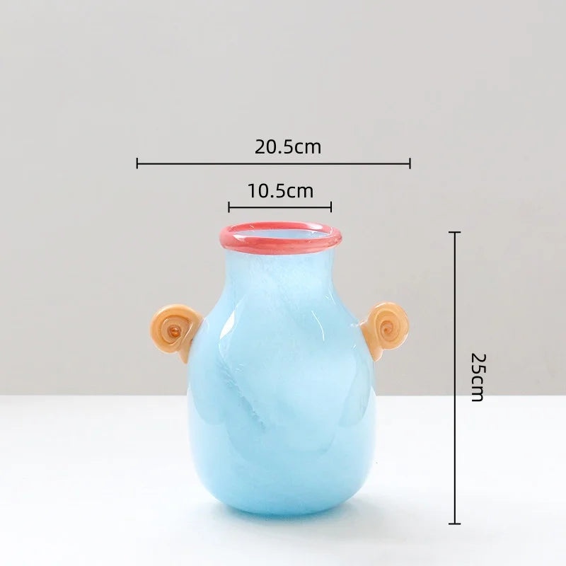 DecorBites™ Glass Vase with Candy Handle for Home Decor and Floral Arrangements