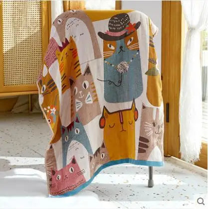 DecorBites™ Cotton Gauze Bath Towel - Large Cartoon Towel 70x140cm