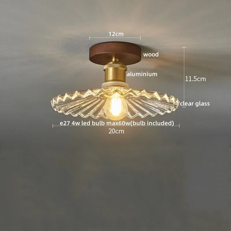 DecorBites™ Brass Glass Ceiling Lamp Modern LED Light Fixture - Elegant Home Decor
