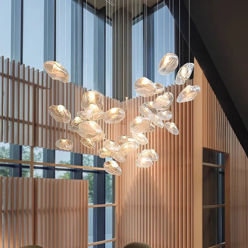DecorBites™ Crystal Chandelier: Modern Home Stair Pendant Lamp for Living Room Interior Lighting