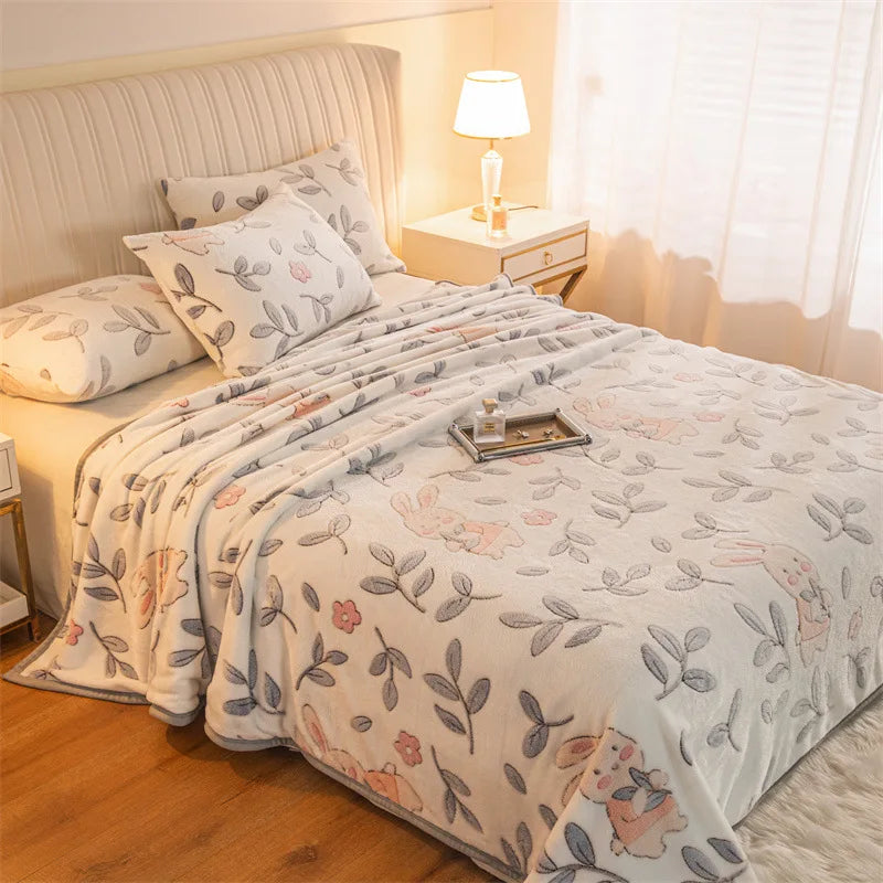 DecorBites™ Double Sided Plaid Fleece Blanket - Winter Bedroom Essential
