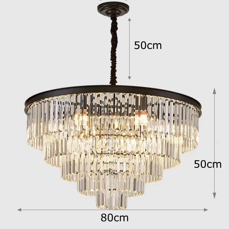 DecorBites™ Crystal Chandelier Stair Pendant Light Interior Lighting for Modern Home Decor