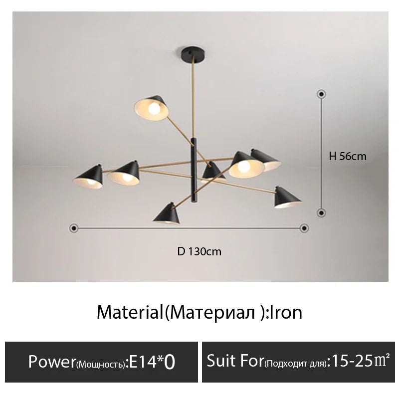 DecorBites™ Cone Pendant Light: Minimalist Art Chandelier for Home Living Dining Room