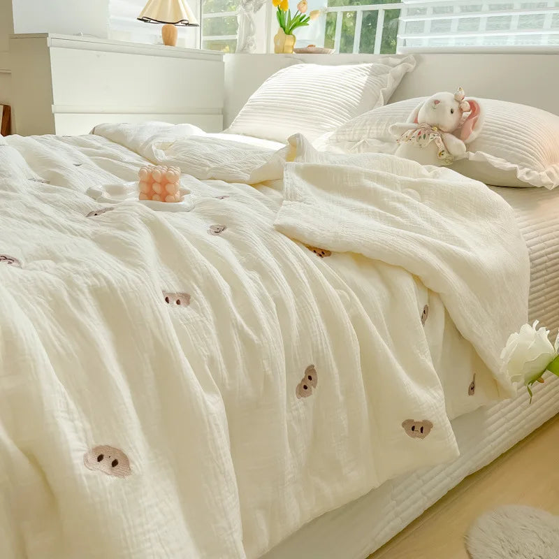 DecorBites™ Double Layer Yarn Summer Quilt: Super Soft Skin-friendly Comforter Blanket