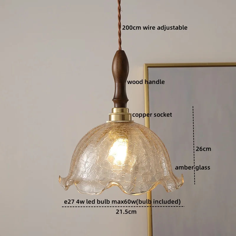 DecorBites™ Gray Glass LED Pendant Lamps, Nordic Modern Design for Bedroom, Living Room Lighting Fixtures