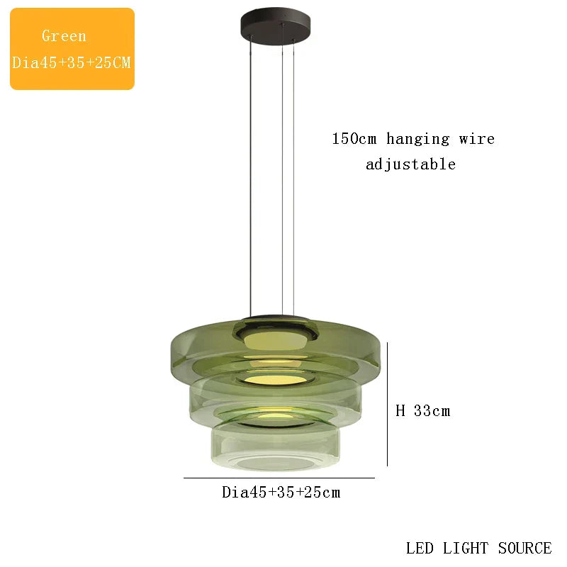 DecorBites™ Glass Chandelier LED Pendant Lights Modern Home Decor