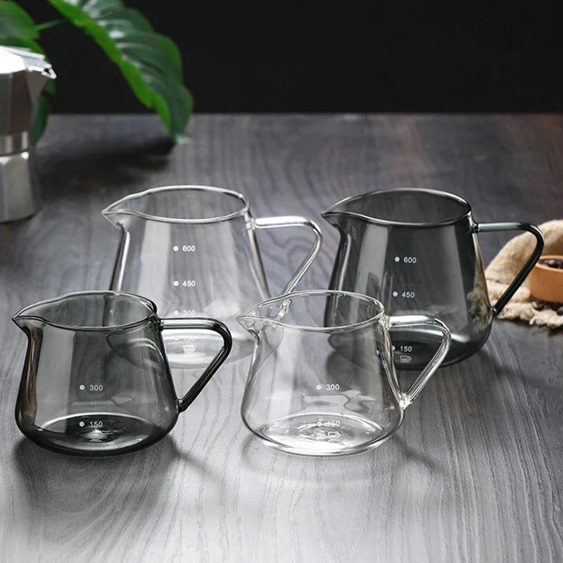 DecorBites™ Glass Coffee Pot Server 400/600ML - Reusable Coffee Carafe for Milk, Juice, Tea