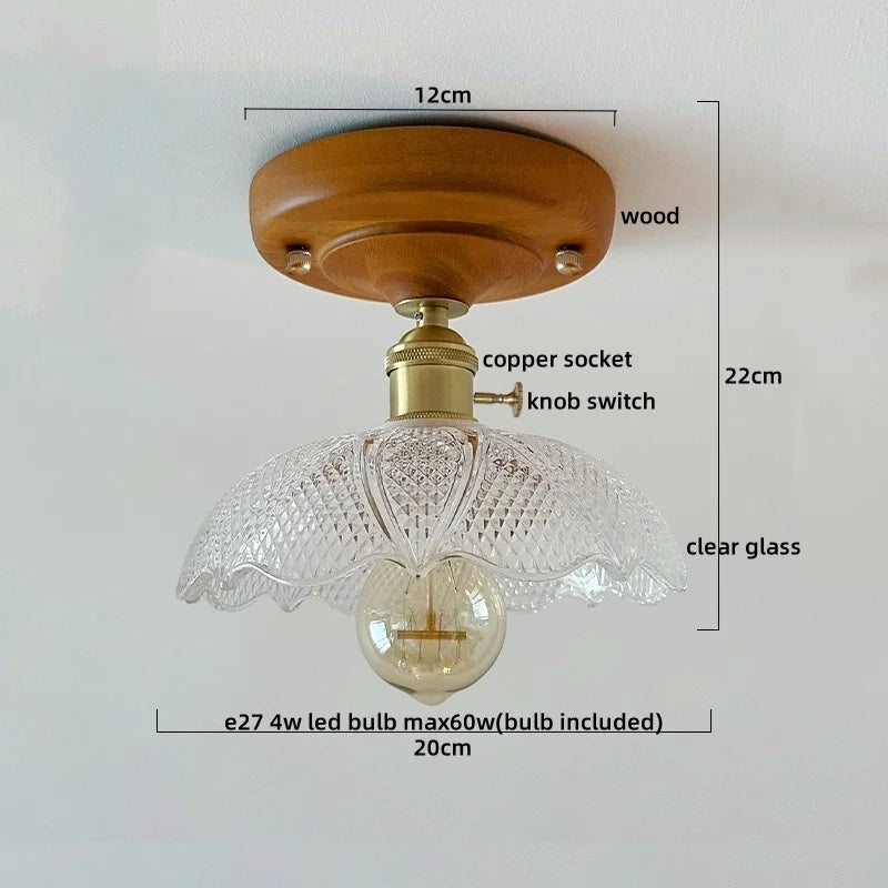 DecorBites™ Glass Copper LED Ceiling Lamp Modern Style for Home Decor and Restaurant