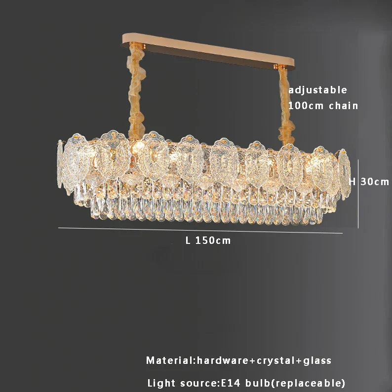 DecorBites™ Gold Glass Dining Table Lamp | Modern Round Crystal Hanging Pendant Lights