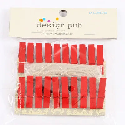 DecorBites™ 50-Piece Mini Wooden Clips for Photos Crafts, 25mm Small Clothespin Decoration