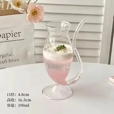 DecorBites™ Heart Love Glass Mug Set - Couple Cups, Bird & Cocktail Glass Tea Coffee Cup