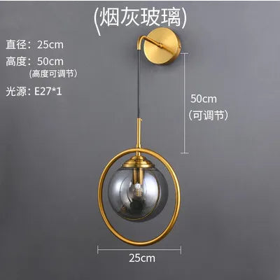 DecorBites™ Glass Ball LED Wall Lamp: Nordic Modern Bathroom Mirror Sconce, Retro Decor Lighting