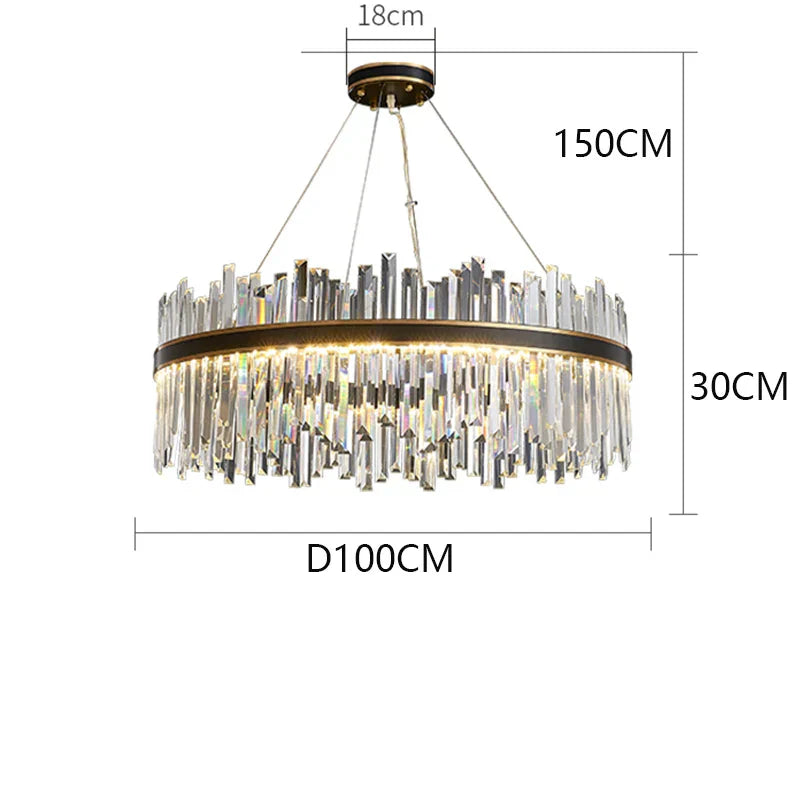DecorBites™ Crystal Chandelier Pendant Light for Living Room Bedroom Ceiling, Luxury Indoor Lighting