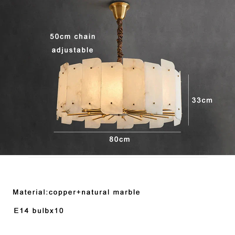 DecorBites™ Brass Stone Pendant Light Dimmable E14 Bulb for Dining Room