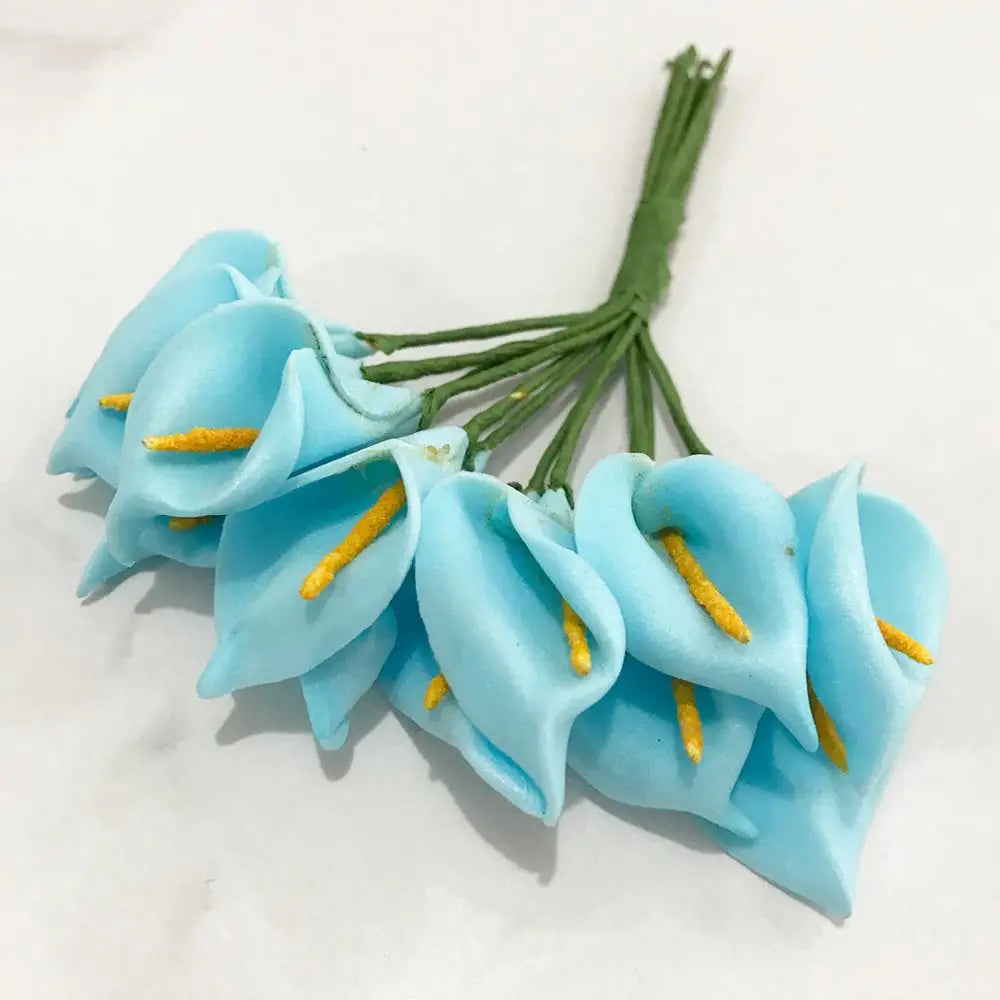 DecorBites™ Blue Flower Cherry Stamen Berries Bundle for DIY Christmas Wedding Decor