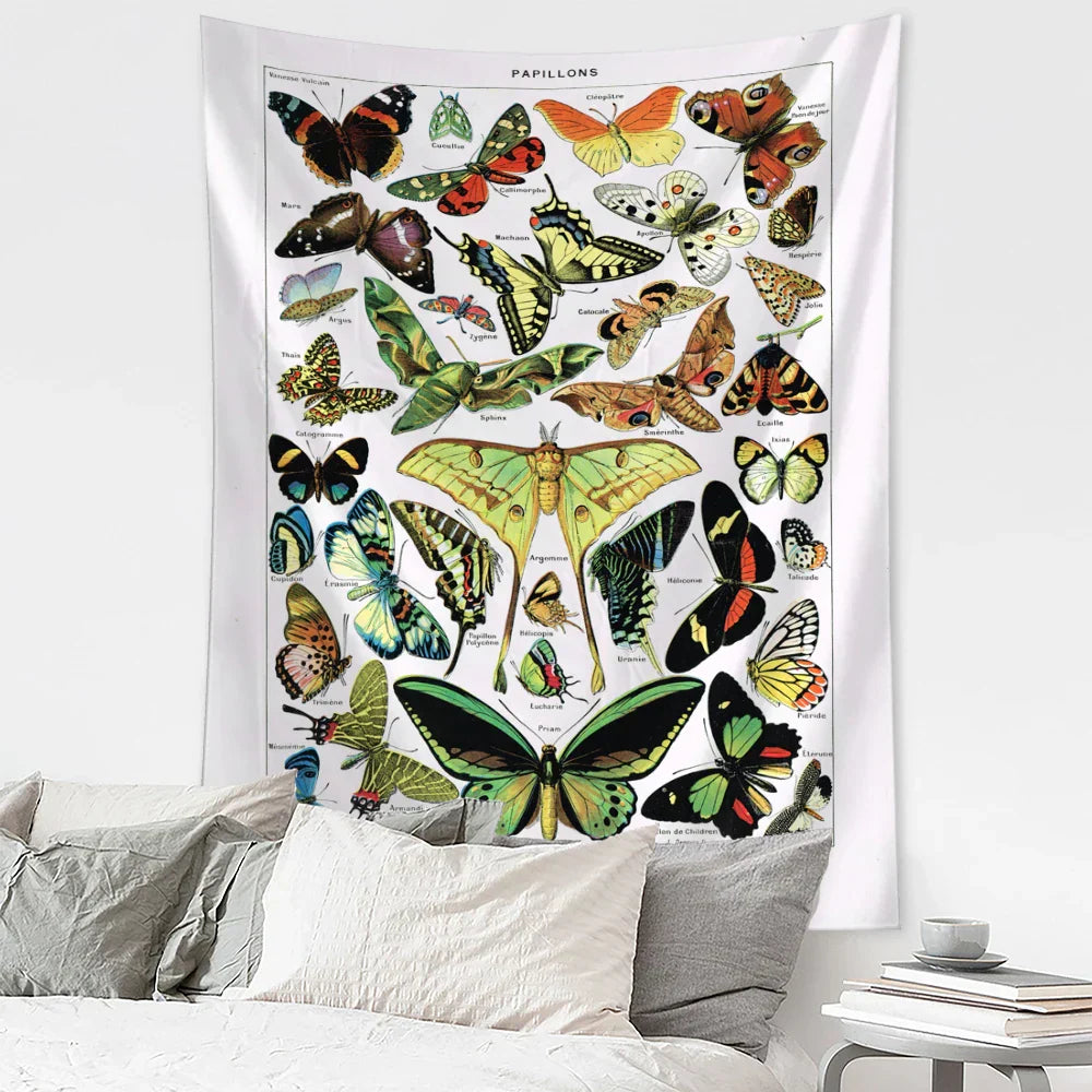 DecorBites™ Butterfly Map Tapestry Wall Hanging: Bohemian Room Decor