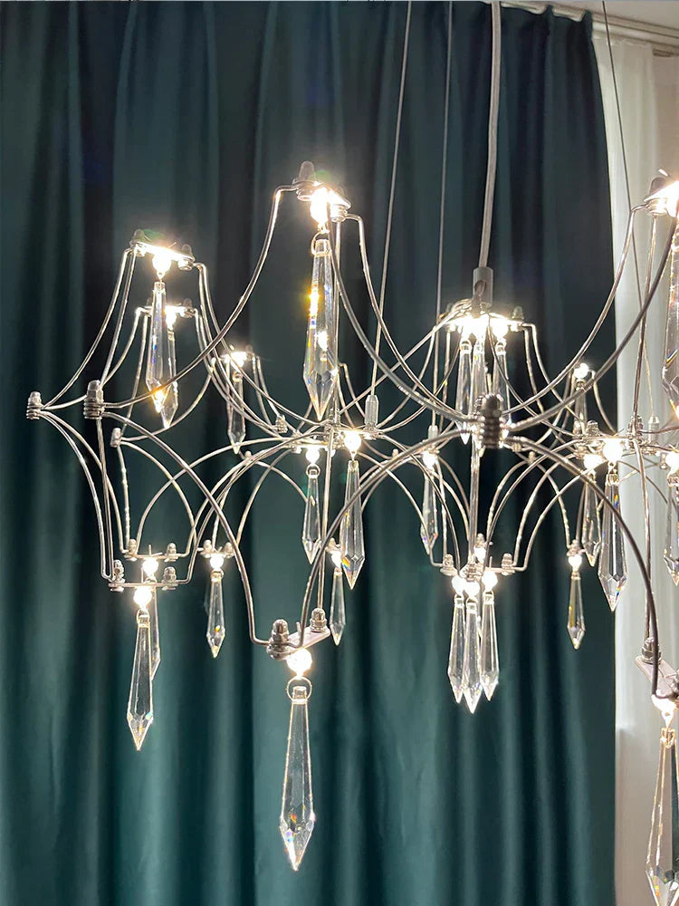 DecorBites™ Crystal Chandelier Ceiling Pendant Light for Living Dining Bedroom Home Lighting