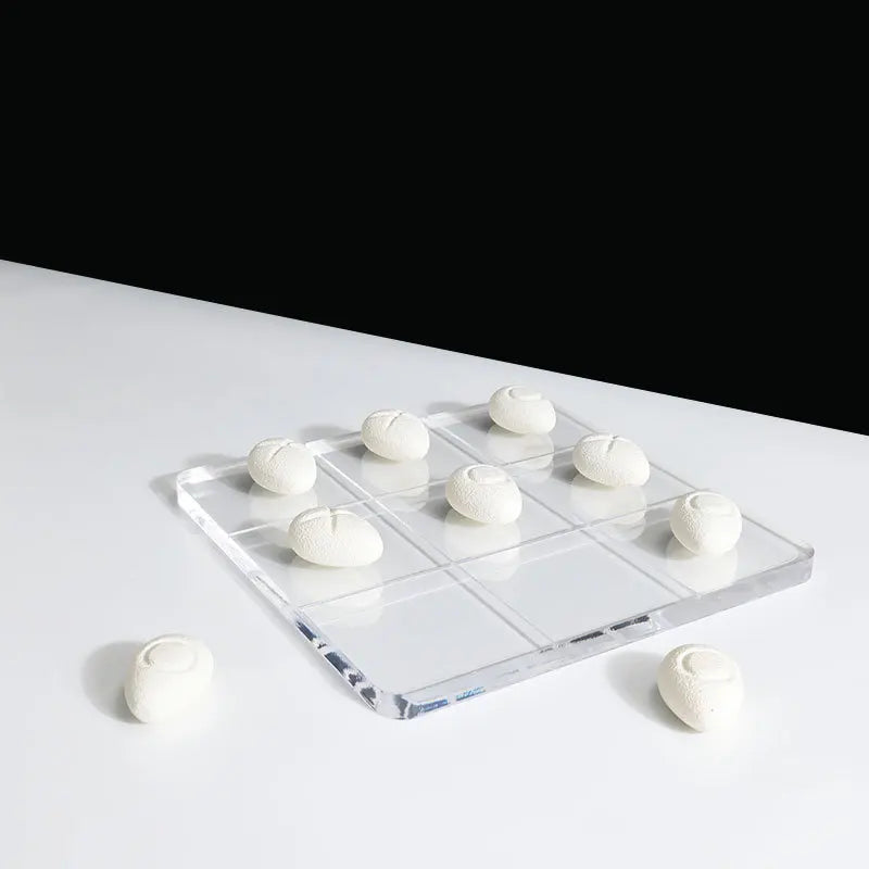 Acrylic Chessboard & Resin Pebble Chess Pieces Set for Home Decor - DecorBites™