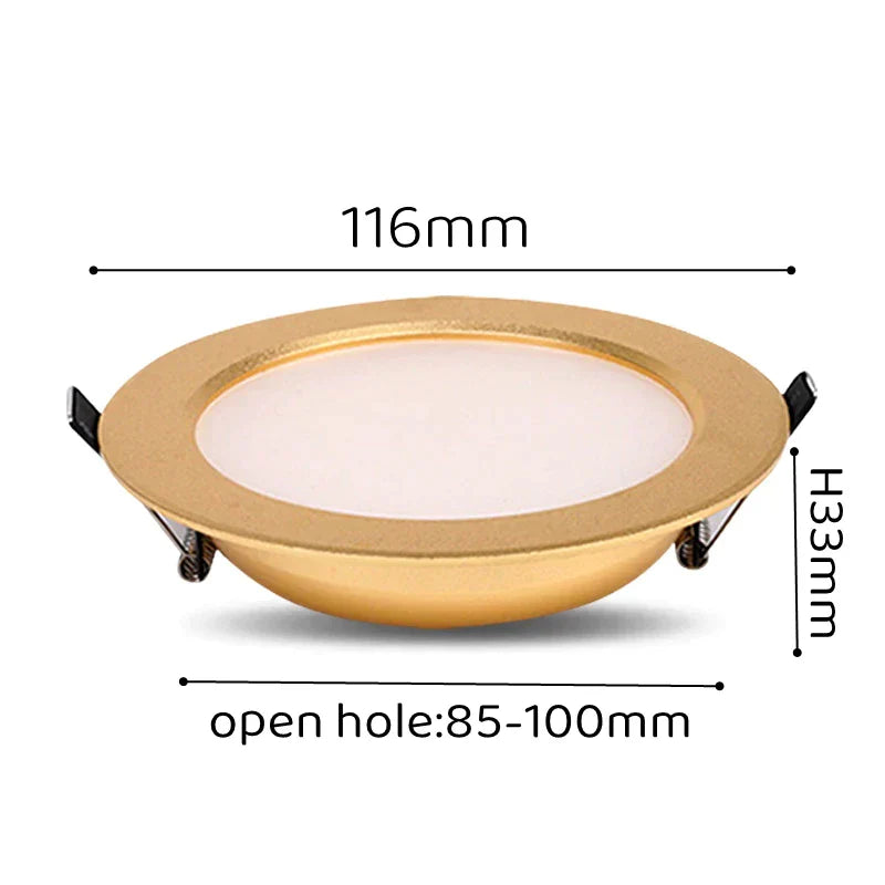 DecorBites™ 5W/7W Gold LED Ceiling Downlight: Ultra-thin Luxury Spot Lighting for Home, Bathroom, Bedroom