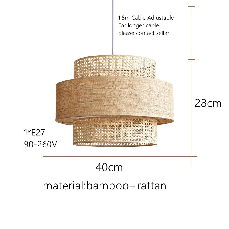 DecorBites™ Bamboo Wabi Sabi Pendant Lamps
