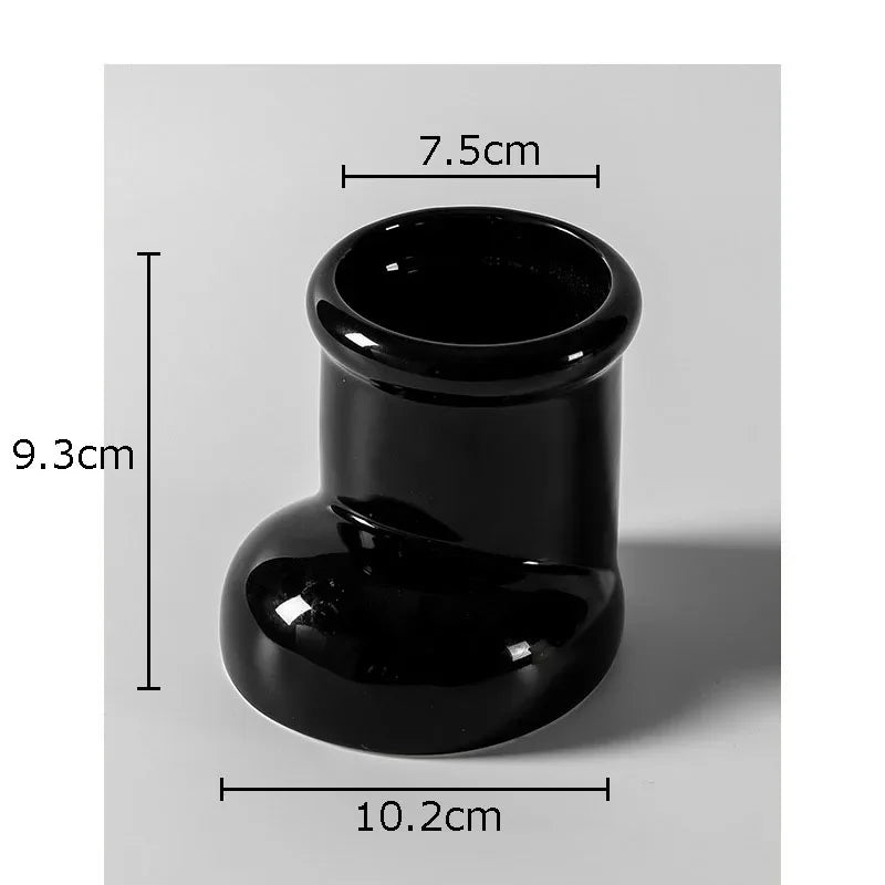 DecorBites™ Boot Ceramic Storage Jar Desk Organizer Box for Small Objects