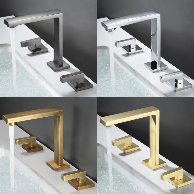 DecorBites™ Brushed Gold Waterfall Basin Faucet - Antique Brass Bathroom Sink Faucet