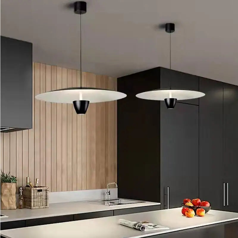 DecorBites™ Black LED Hanging Light: Modern Nordic Minimalist Design for Restaurant, Bar, Hotel.