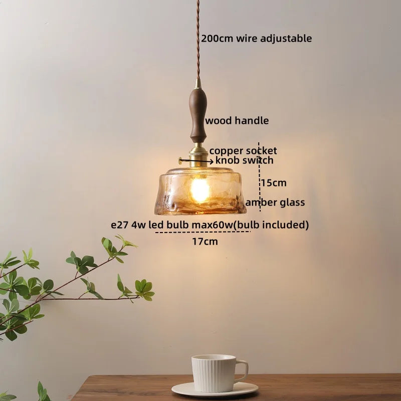 DecorBites™ Gray Glass LED Pendant Lamps, Nordic Modern Design for Bedroom, Living Room Lighting Fixtures