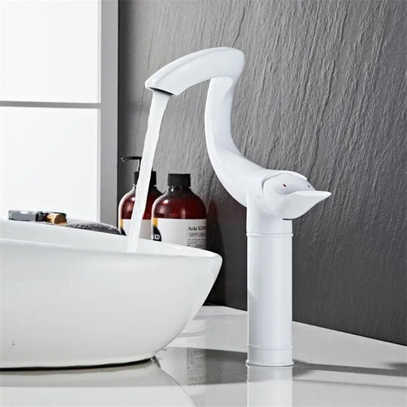 DecorBites™ Black Gold Brass Bathroom Faucet Mixer Sink Tap Deck Mounted Chrome Gray