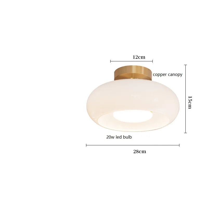 DecorBites™ Copper Bauhaus LED Pendant Light - Orange Glass Fixture for Home Indoor Lighting