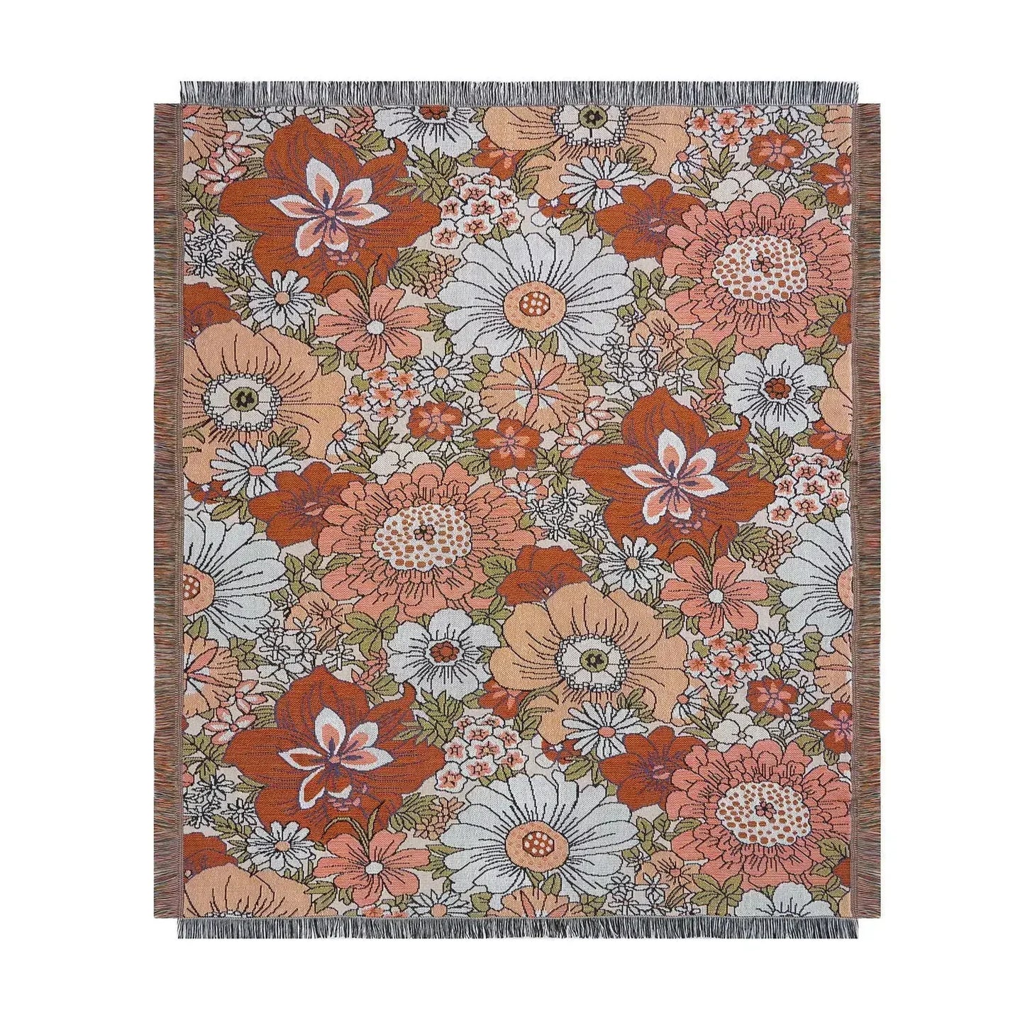 DecorBites™ Boho Floral Sofa Throw Blanket