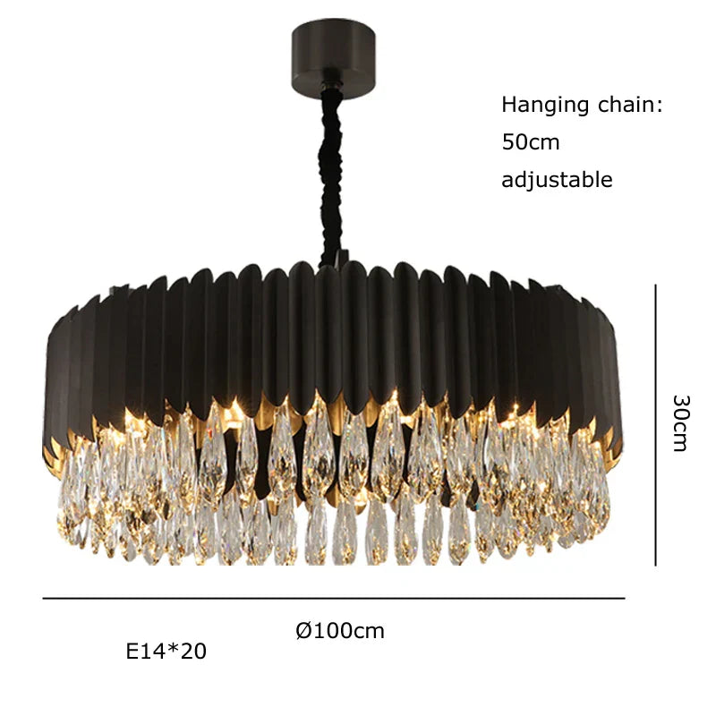 DecorBites™ Crystal Water Droplet Pendant Lights, Dimmable Luxury LED Dining Room Fixture