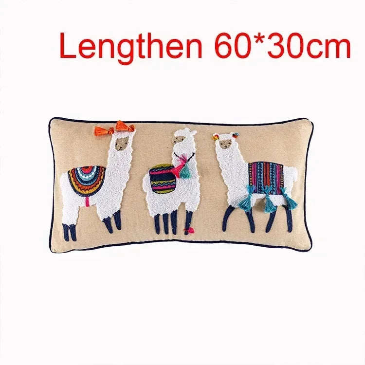 DecorBites™ Embroidered Flower Boho Long Cushion Covers for Bedroom and Sofa