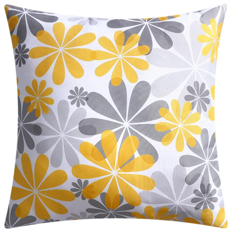 DecorBites™ Blue Floral Cushion Cover 45x45cm for Modern Home Decor & Office Sofa