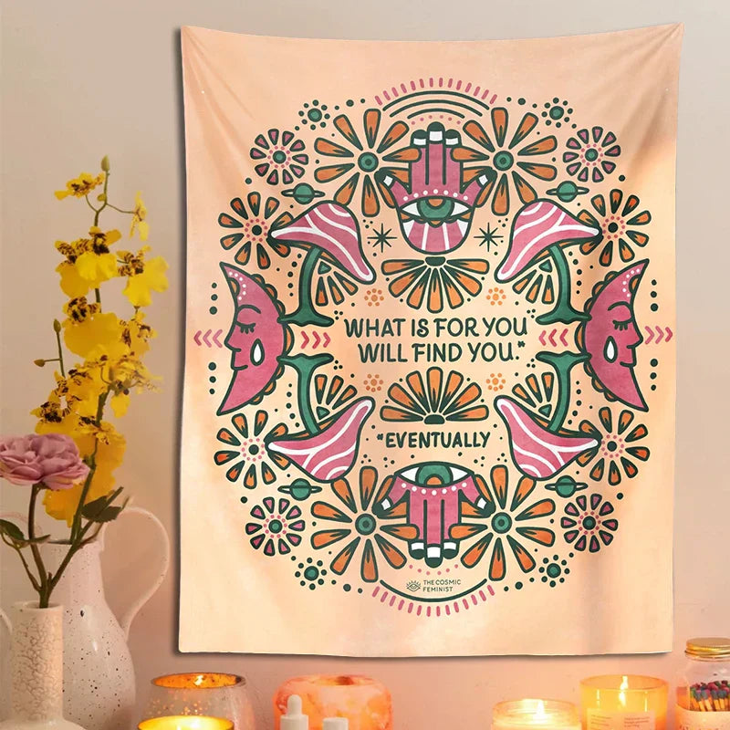 DecorBites™ Boho Moon Flower Magic Tapestry Wall Hanging for Home Decor