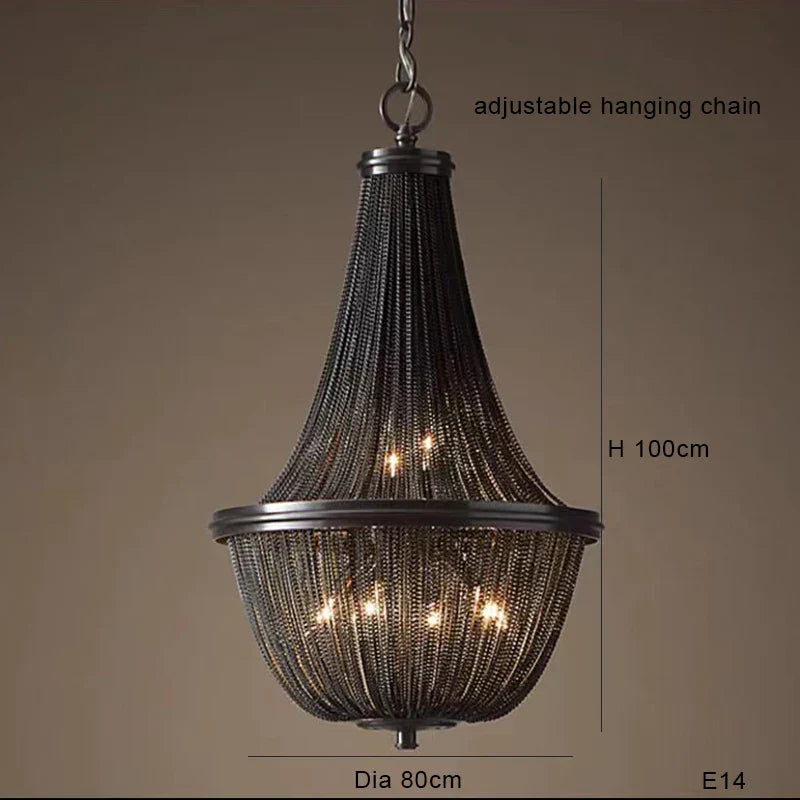 DecorBites™ Black Tassel Ceiling Chandelier: Designer Dimmable Home Decor for Living Room