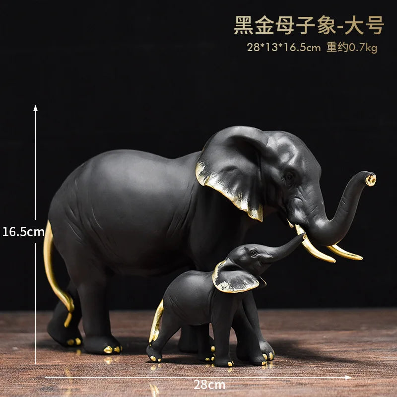 DecorBites™ Elephant Resin Sculpture Ornaments for Modern Living Room Decor