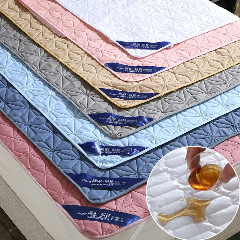 DecorBites™ Cotton Quilted Waterproof Bed Protector Pad for Elderly, Children, Mother Child