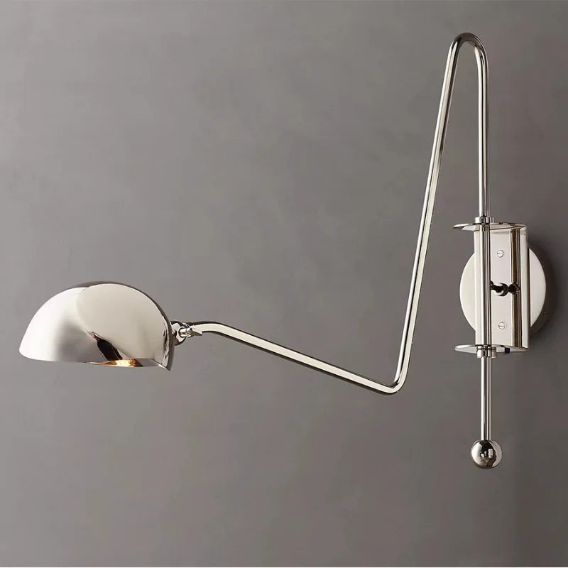 DecorBites™ Black/Gold Lustre Copper Swing Arm Wall Lamp for Modern Living Spaces