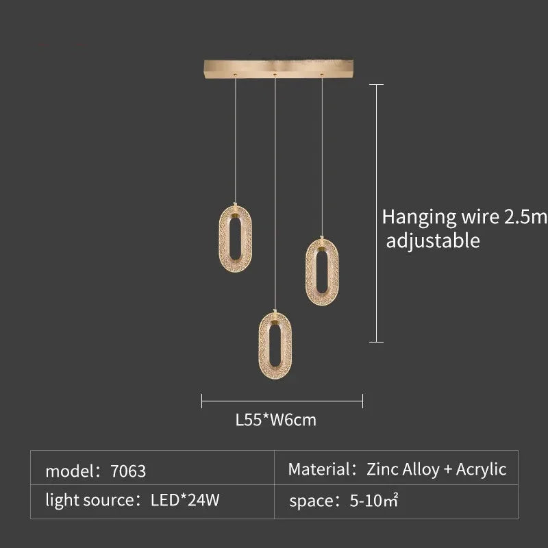 DecorBites™ Crystal Rings Chandelier: Staircase Luxury LED Lighting Fixture
