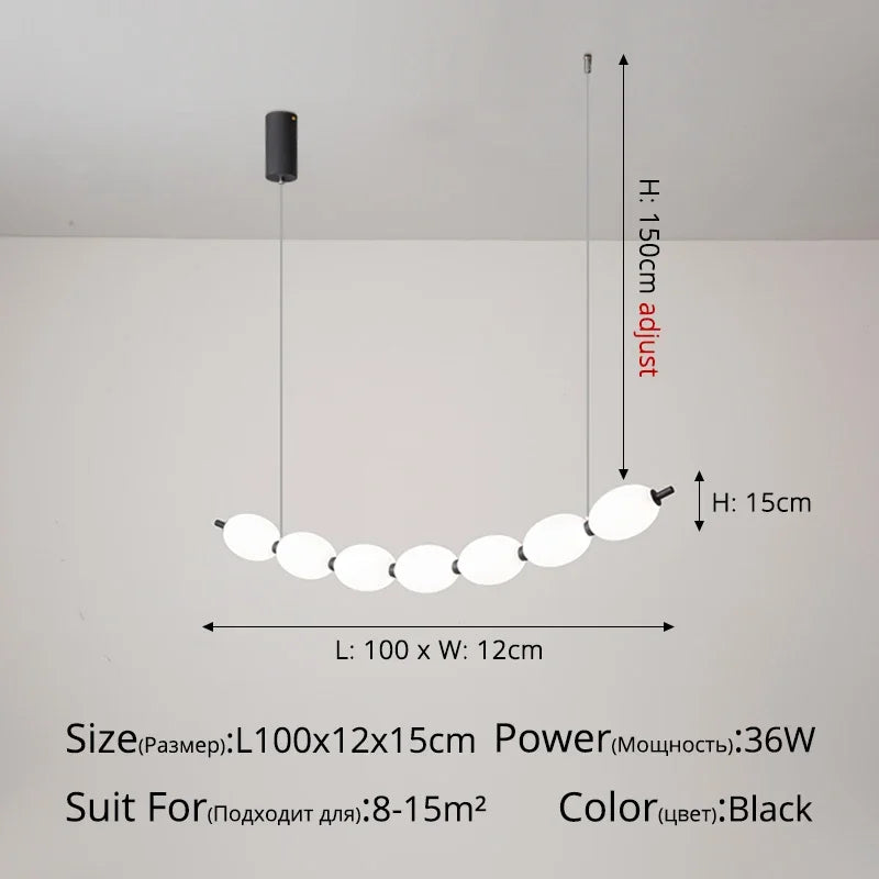 DecorBites™ Bead Nordic Chandelier: Stylish Dining Room Pendant Light for Bar Table Adding Ambiance