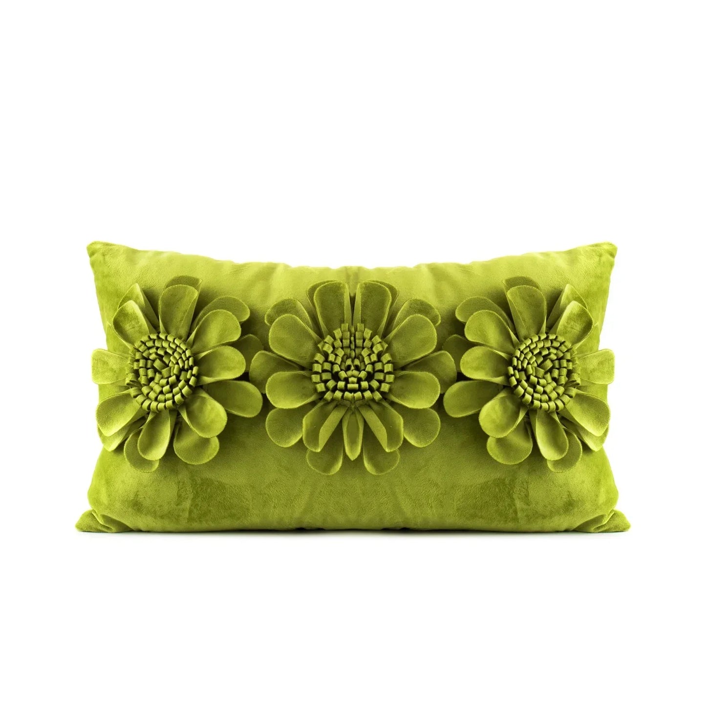 DecorBites™ 3D Velvet Flower Pillow Covers in Yellow Beige 45x45cm