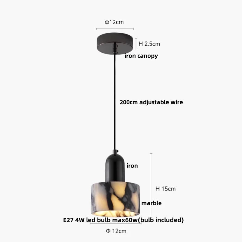 DecorBites™ LED Pendant Light Fixture Modern Luxury Stone Hanging Lamp
