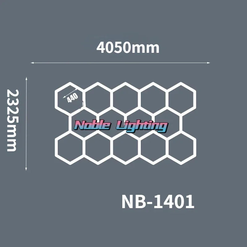 DecorBites™ Geometric LED Lights for Exhibition Car Detailing Garage Workshop - Polygonal Snowflake Theme